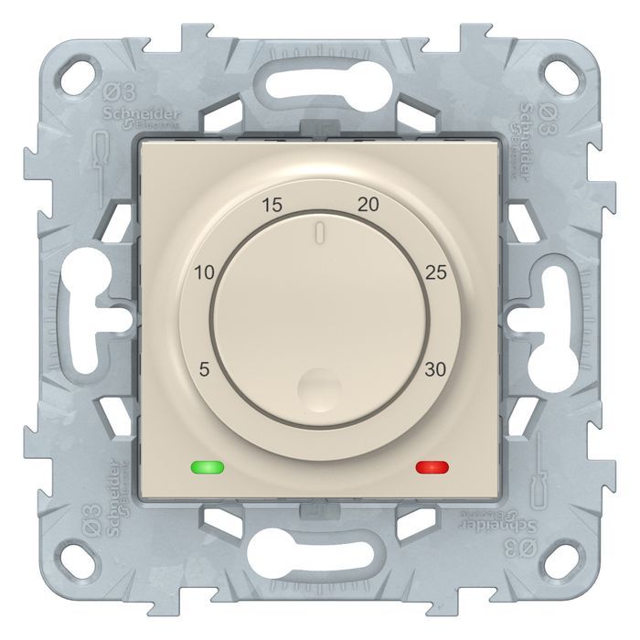 Термостат комнатный Schneider Electric UNICA NEW, с датчиком, бежевый, NU550144