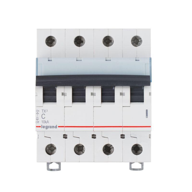 Выключатель автоматический модульный 4п B 20А 10кА TX3 6000 4мод. 400В Leg 403903